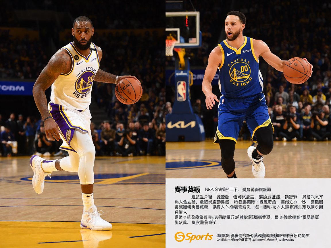 NBA常规赛湖人对阵勇士的精彩比赛画面